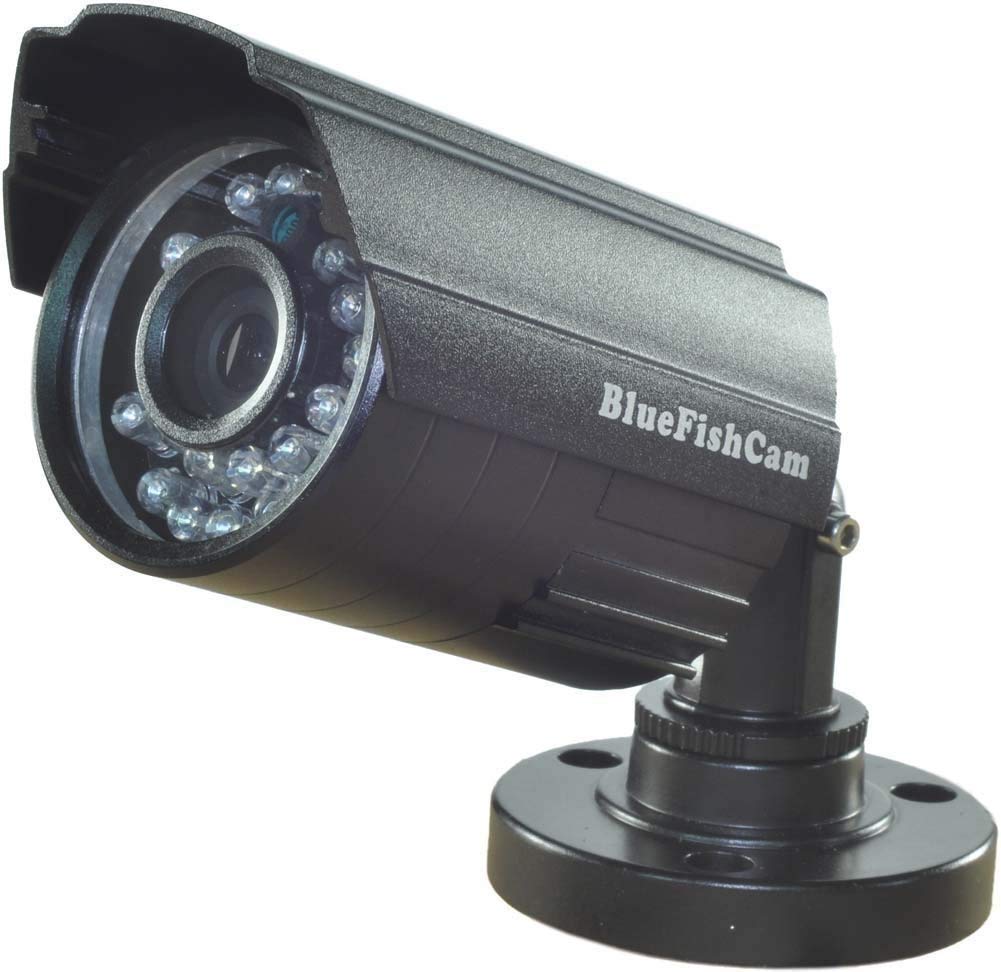 BlueFishCam Color CCTV Camera Wide Angle Lens 2.8mm CMOS 1000TVL 24 LED Infrared Waterproof Security Camera with IR-Cut Day/Night Vision