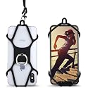 Gear Beast Cell Phone Lanyard, Silicone Smartphone Holder Case and Neck Strap Compatible with Most Phones, Black