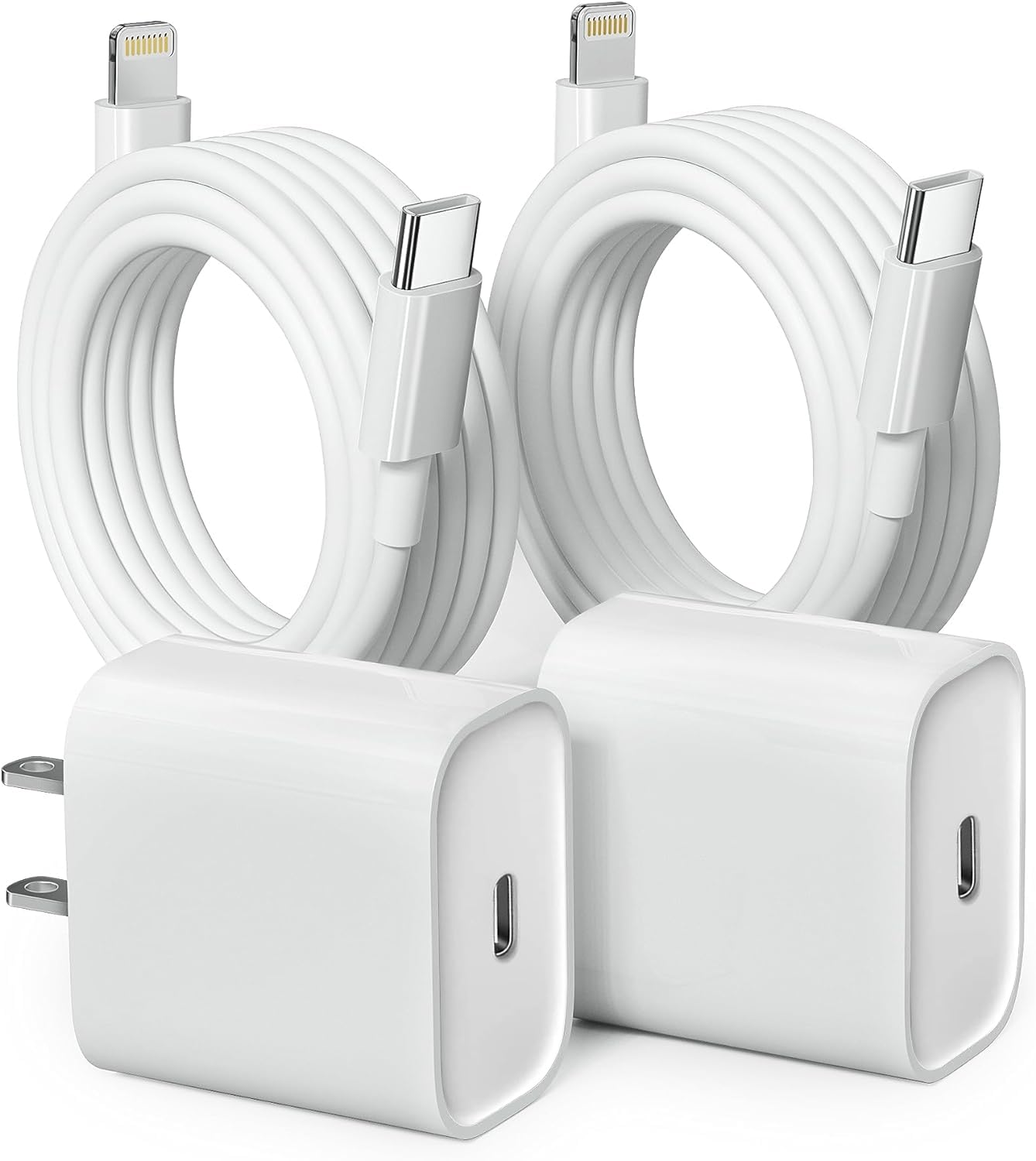 20W PD USB C Fast Charging Block for iPhone, 2 Pack Type C Wall Charger Block with 6FT USB C to Lightning Cable Compatible for iPhone 14/14 Pro…