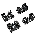 ZYAMY 4pcs PCIe 8 Pin 6 Pin U Turn 180 Degree Angle Connector Power Adapter Board for Desktop Graphics Card Black (Four Styles)