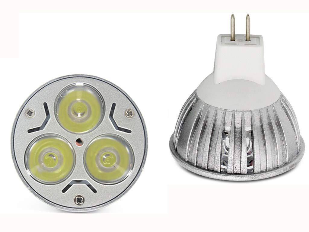 K JINGKELAI MR16 LED Bulbs 3W 12V Cool White 6000K Bulbs GU5.3 Base 35W Halogen Equivalent Not Dimmable 60 Degree Beam Angle LED Spotlight Bulbs
