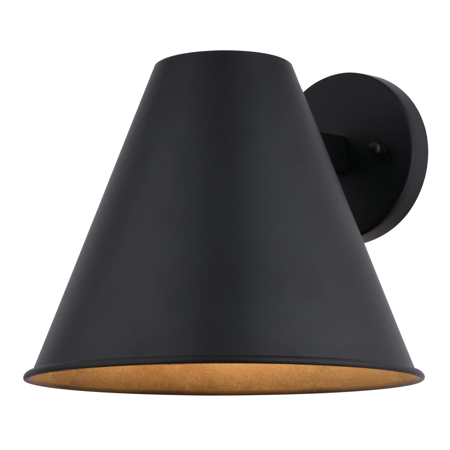VAXCEL Smith 9 in. H 1-Light Textured Black Contemporary Outdoor Wall Sconce Made of Durable Steel, Metal Shade, LED Compatible, Dark Sky Compliant