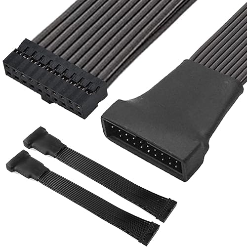DKARDU 2 Pack Small Mini USB 3.0 19 Pin 20 Pin Extension Header Adapter Cable, Motherboard USB3.0 Extension Cable for Mainboard 15cm 5.9-inch