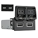 90W Car Charger USB c Dual Port Adapter Center Console Socket for Toyota Camry Fast Charging(Lid USB (45W)+USB (45W))