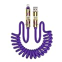 MFish 4-in-1 Coiled Universal Charging Cable with Carrying Case, 240W Max Fast Charger Cord, USB-A, Dual USB-C & Lighting, for iPhone 17/16/15/14
