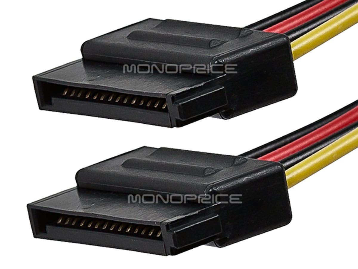 Monoprice Data Cable - 0.50 Feet - SATA Serial ATA Splitter Power Cable (1x 5.25 to 2X 15-pin SATA Power Connector)