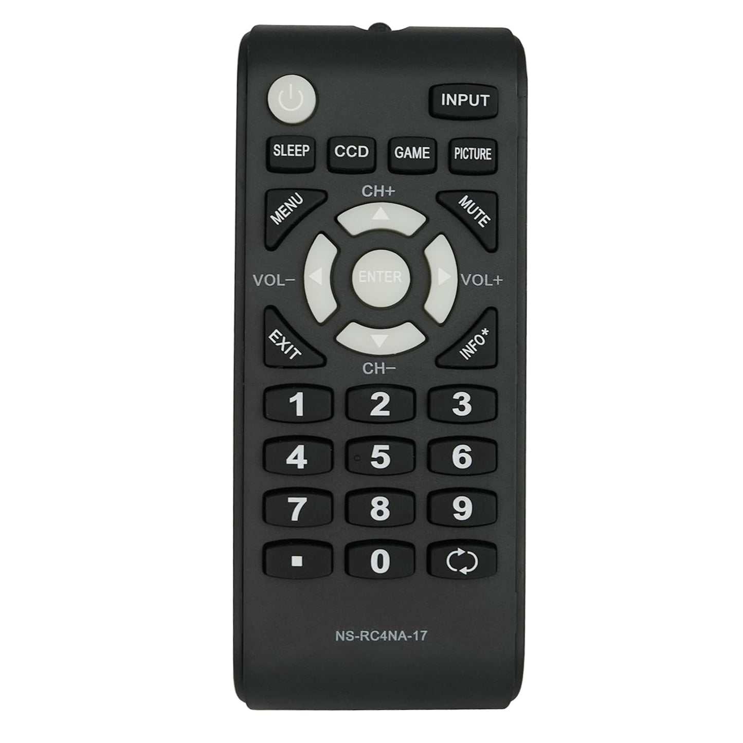 Replacement NS-RC4NA-17 LCD LED TV Remote Control for Insignia TV Models NS-48D510NA17, NS-55D510NA17, NS-39D310NA17, NS-32D311NA17, NS-50D510NA17