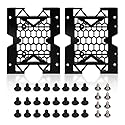 KOOBOOK 2Pcs 5.25" to 3.5" 2.5" SSD HDD Tray Caddy Case Adapter Hard Disk Drive Bays Holder Cooling Fan Mounting Bracket for PC