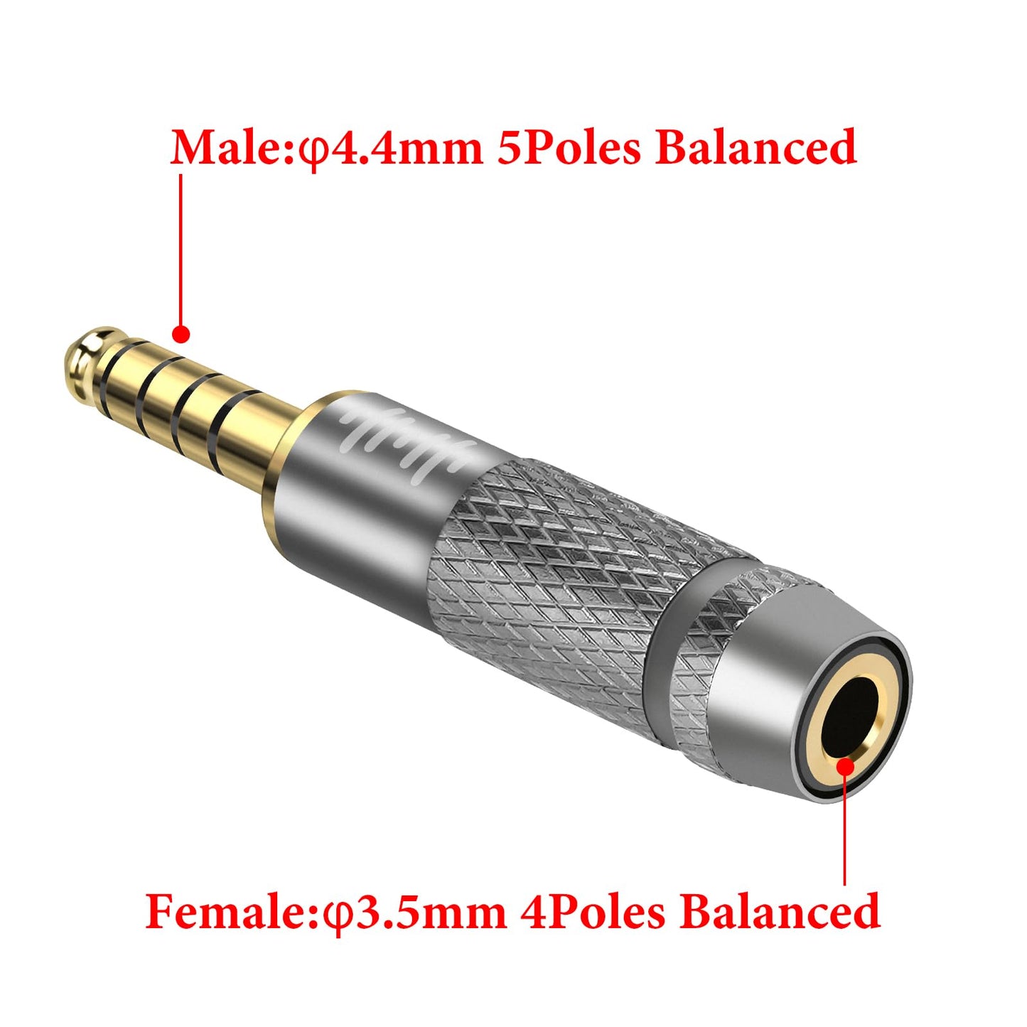 GEEKRIA 4.4mm to 3.5mm Balanced Headphones Adapter Converter for 3.5mm 4-Pole Cable to 4.4mm Player Device, Durable Aluminum Alloy Conversion Audio