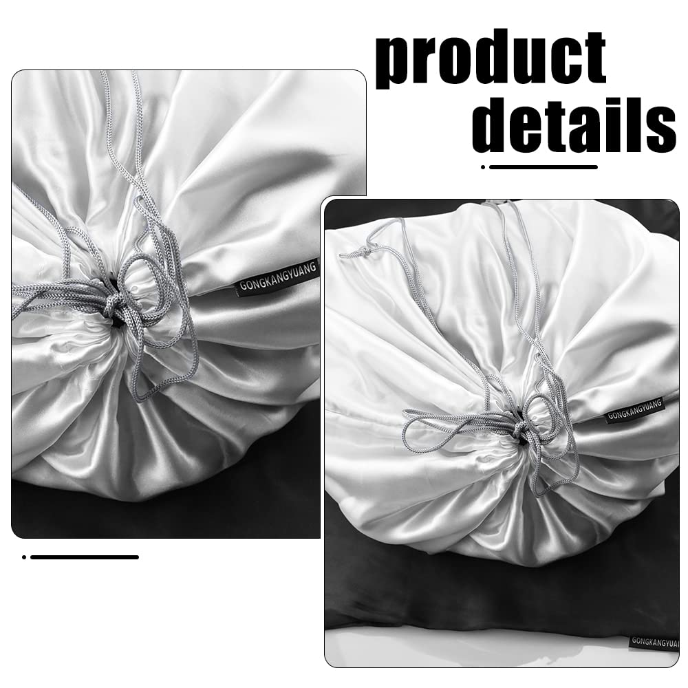 6-Pack Silk Dust Bags for Handbags – Drawstring Storage Pouches for Purses, Shoes & Boots, Travel Dustproof Bags 19.6×15.7 in, White