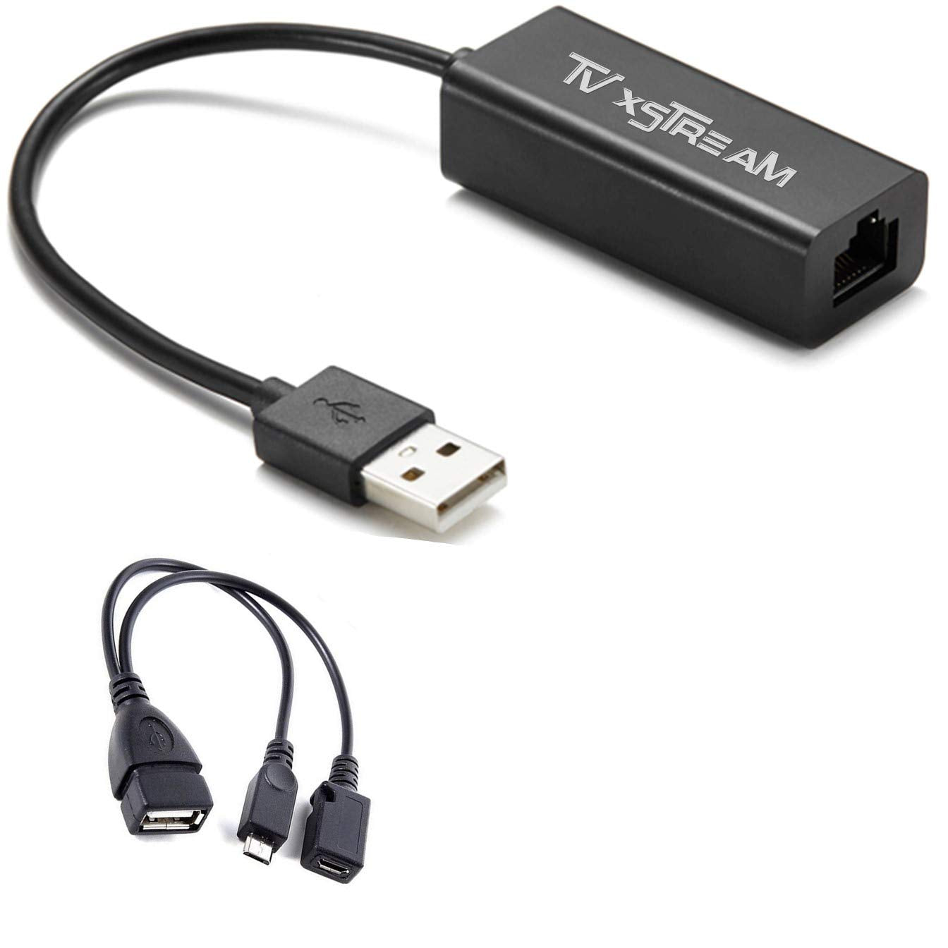 Ethernet Adapter for FIRE Stick (2nd Gen 3rd Gen and 4K Versions), Micro USB to RJ45 Ethernet Adapter with Power - up to 100Mbps
