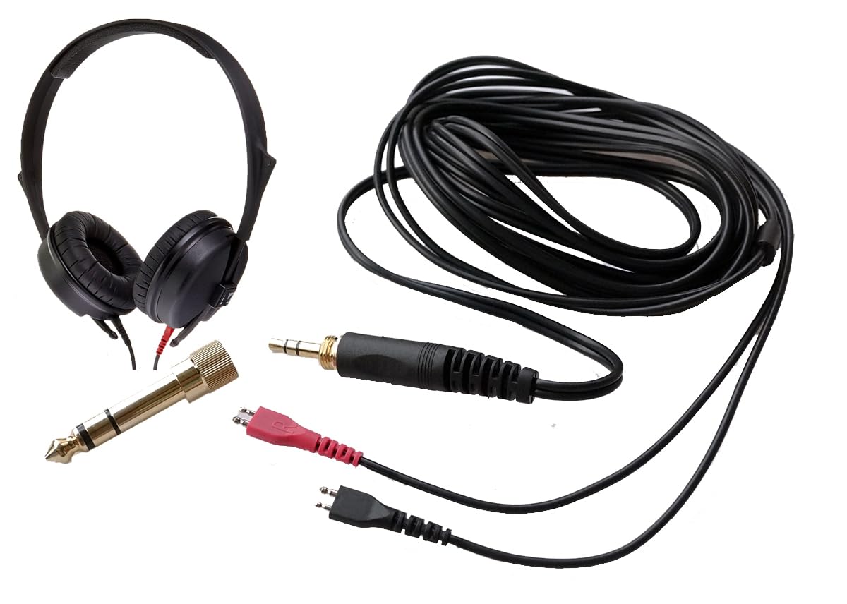 V-MOTA HD 25 Lite DJ Parallel Lines Cable with 6.35mm Adapter Compatible with Sennheiser HD 224 420 520,HD 600 650,HD25 HD 25-1 HD25-1 II HD25-13…