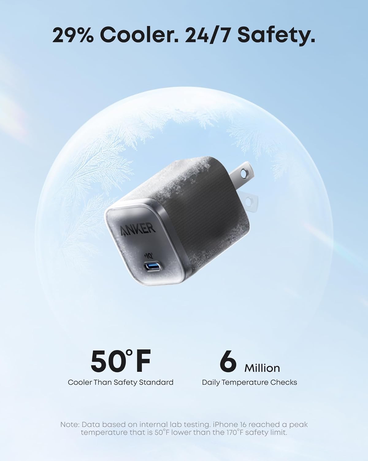 Anker iPhone Charger Fast Charging, 45W Type C Charger with 6 FT Fast Charging Cable, Compact and Foldable Plug USB C Charger Block for iPhone 17