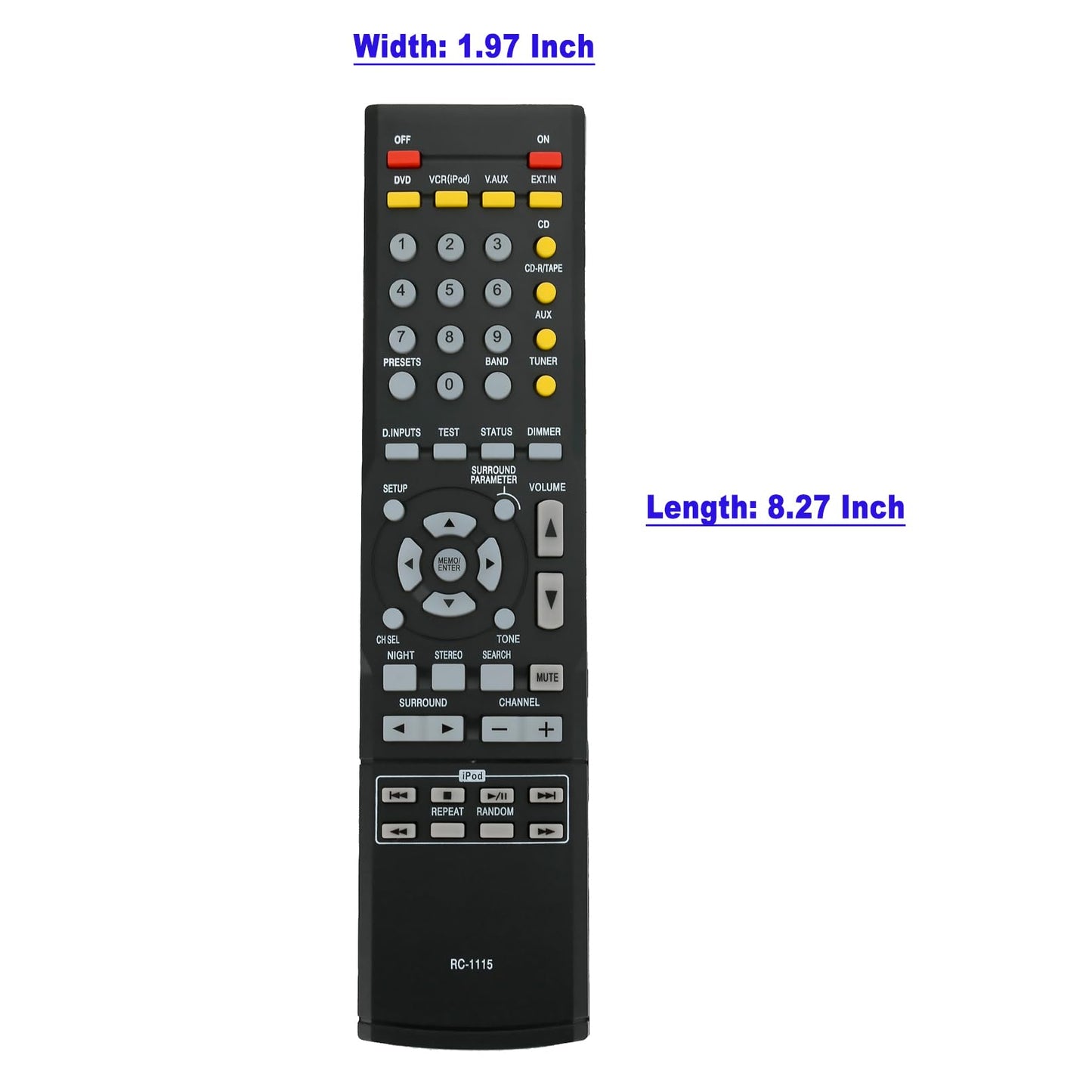 RC-1115 Replace Remote Control RC1115 fit for Denon AVR-390 AVR390 AV Surround Receiver Home Theater AV Receiver sub for RC-1120 AVR-1610