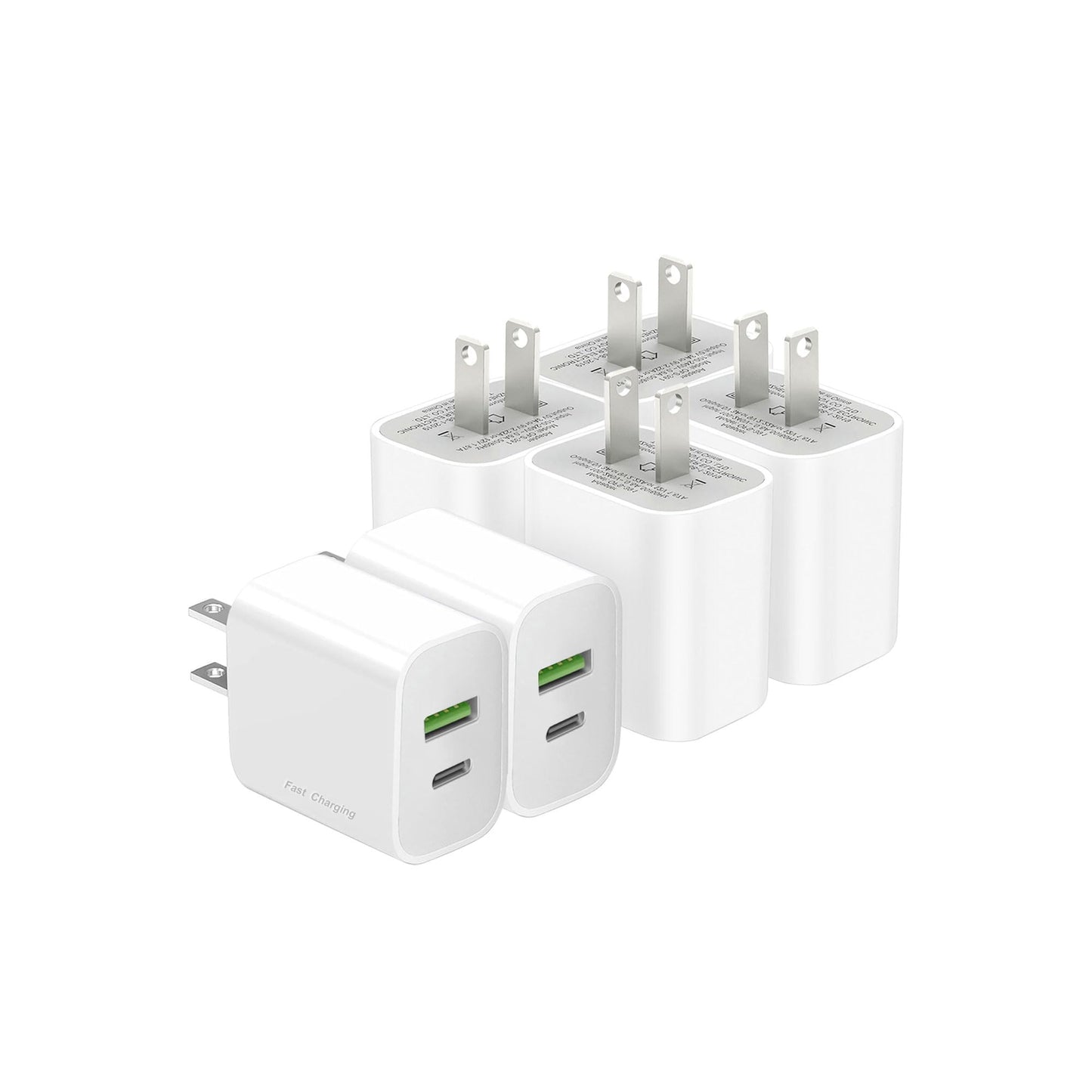 6 Pack USB C Charger Block,20W USB-C & USB-A Port Charger?for i Phone 17/16/15/14/13/12/11/X/8, i Pad and More