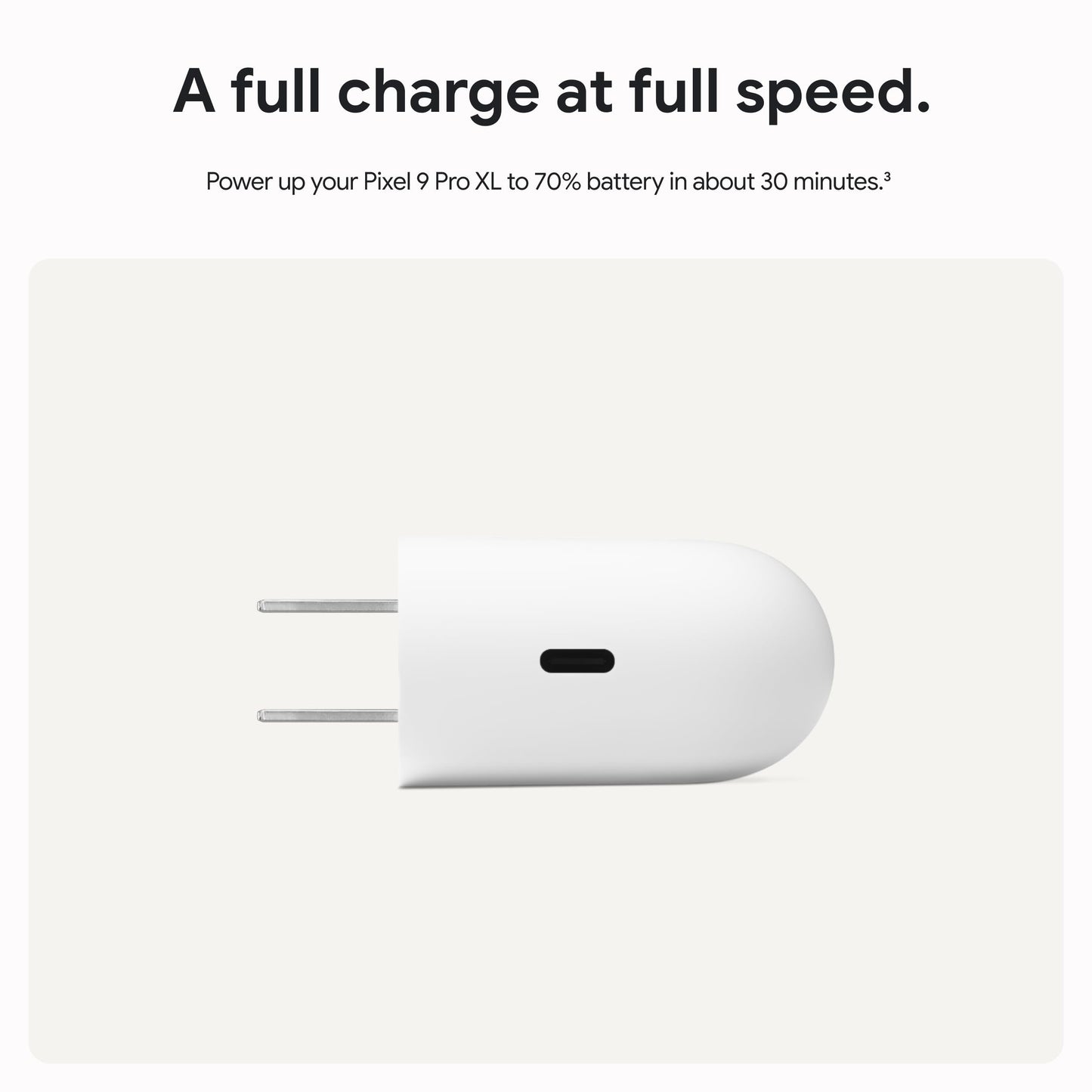 Google 45W USB-C Power Charger - Fast-Charging Pixel Phone Charger - Compatible with Google Products and Other USB-C® Devices - Snow
