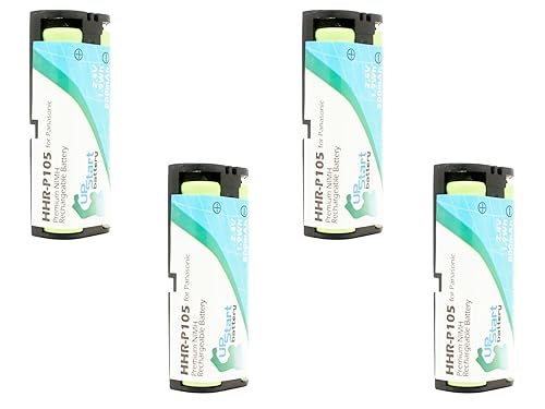 4X Pack - HHR-P105 Battery for Panasonic KX-TG6700, KX-TGA670B, KX-FG2451, KX-TG6702, KX-TG6700B, KX-TG2432 Cordless Phones (800mAh, 2.4V, NI-MH)