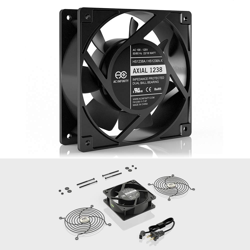 AC Infinity AXIAL 1238, Muffin Fan, 115V 120V AC 120mm x 38mm.