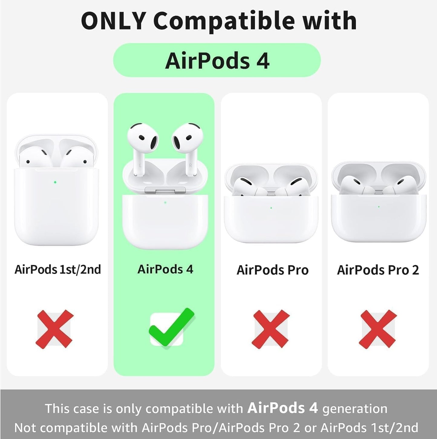for AirPods 4 Case, Compatible with AirPods 4th Generation Case (2024), Leather Full Body Shockproof Protective Cover for AirPods 4th Generation