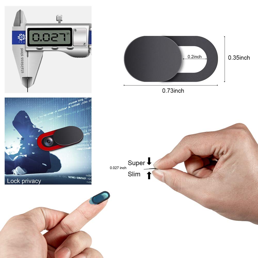 Camera Cover, Webcam Cover Slide, Ultra-Thin for Laptop, MacBook, PC, Cell Phone and More Accessories, Protect Your Privacy and Security, 6 PCS