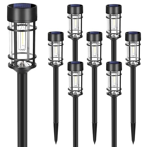EXCYLA - Solar Pathway Lights| Outdoor Garden Lights | Waterproof & Weather-Resistant | Energy-Efficient with High Transparency Glass | Durable