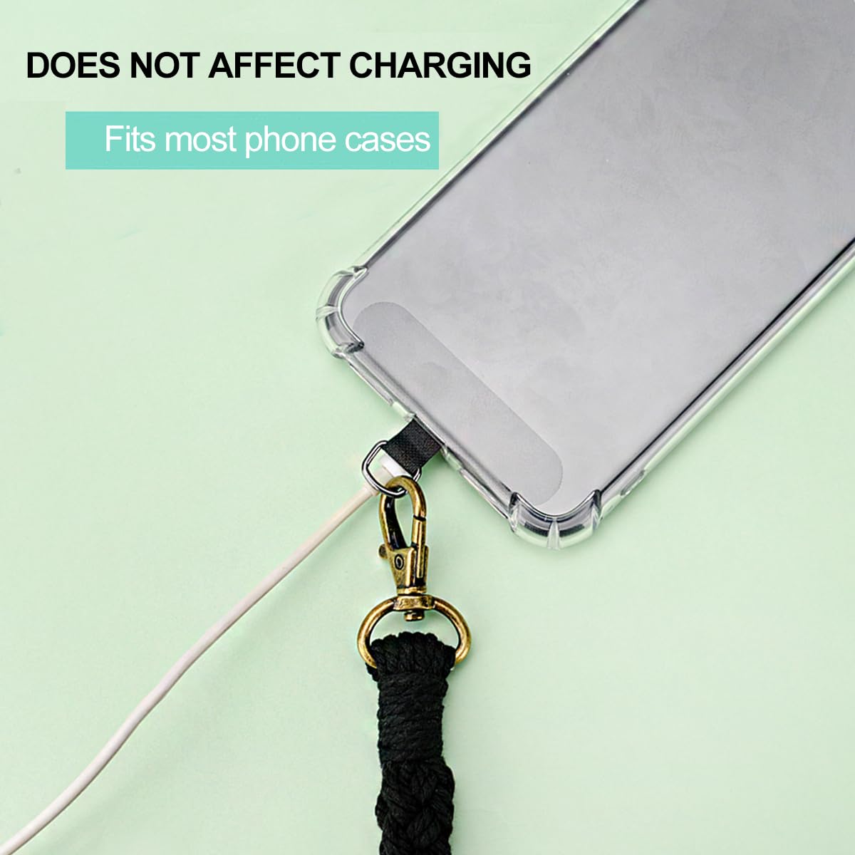 CHIWUTECH Boho Macrame Phone Wrist Strap, Cell Phone Lanyard with Tether Tab, Keychain Wristlet Charm, Anti-Loss Phone Chain
