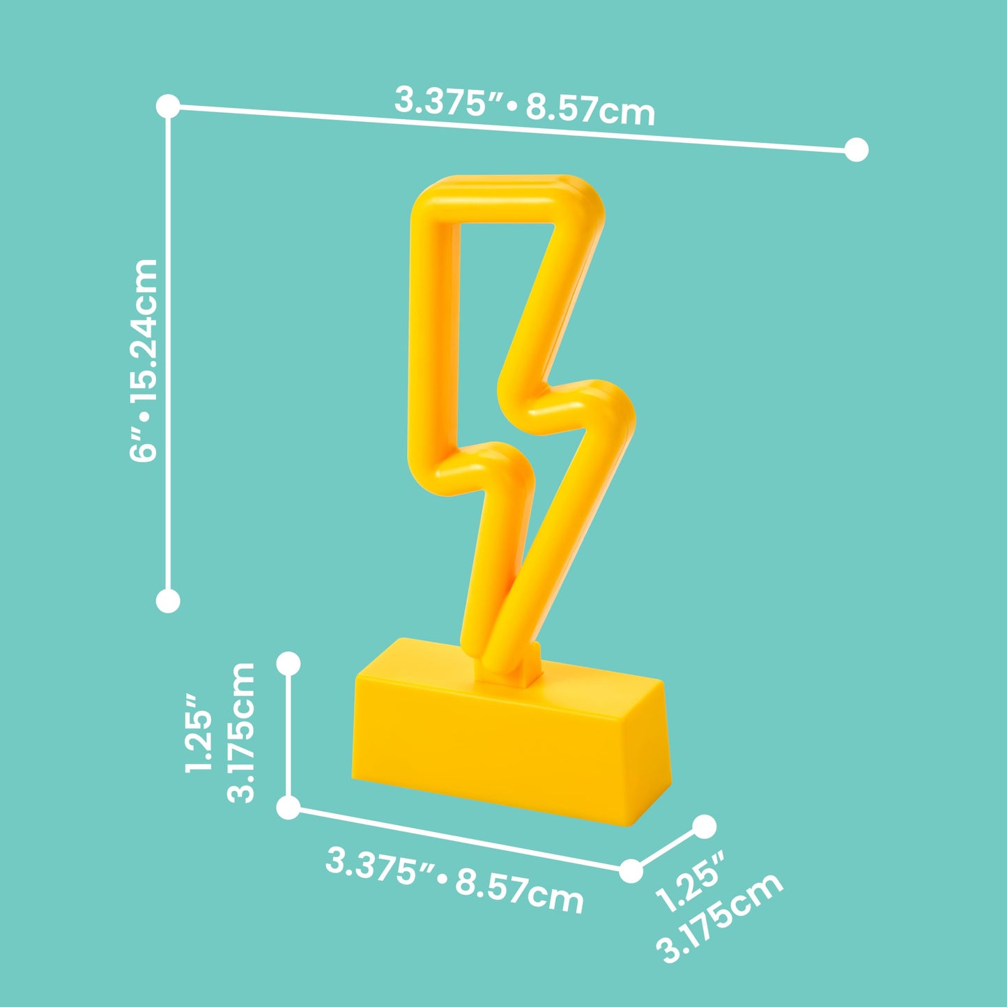 Magnetic Lightning Bolt Neon LED Light for Locker, Bedroom & Dorm Decor, Battery Operated Night Light for Kids, School & Fridge - LockerMate by