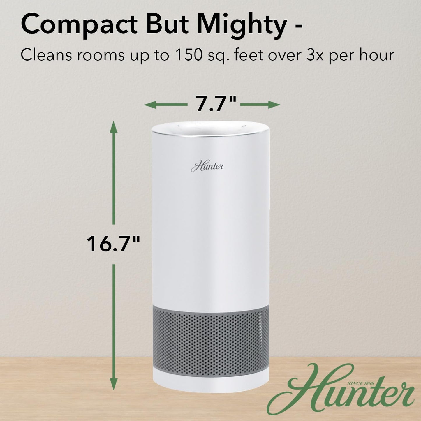 Hunter HP450UV Round Air Purifiers for Home, True HEPA Air Purifier Tower for Pets, Odors, Allergens, Smoke, Dust, VOC's. HEPA Air Purifiers