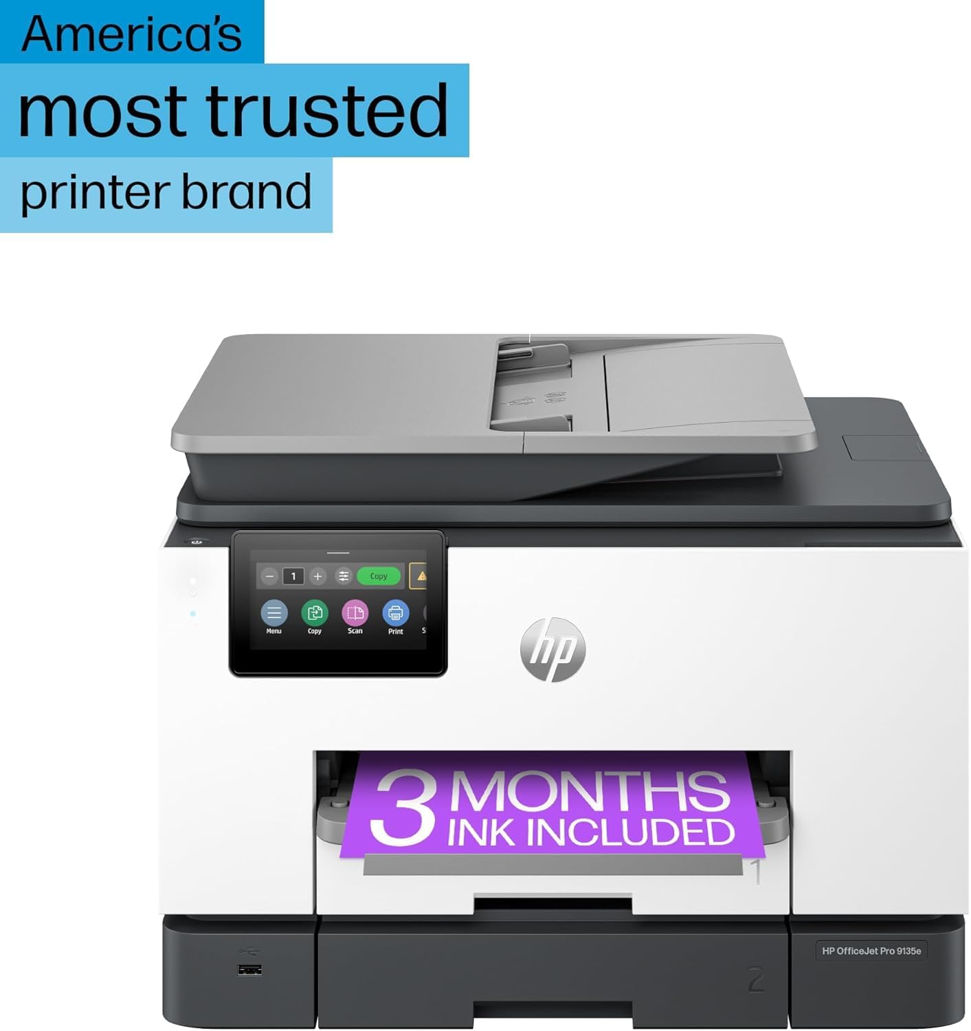 HP OfficeJet Pro 9135e All-in-One Printer, Color, Printer-for-Small Medium Business, Print, Copy, scan, fax, Wireless, 3 Months of Instant Ink