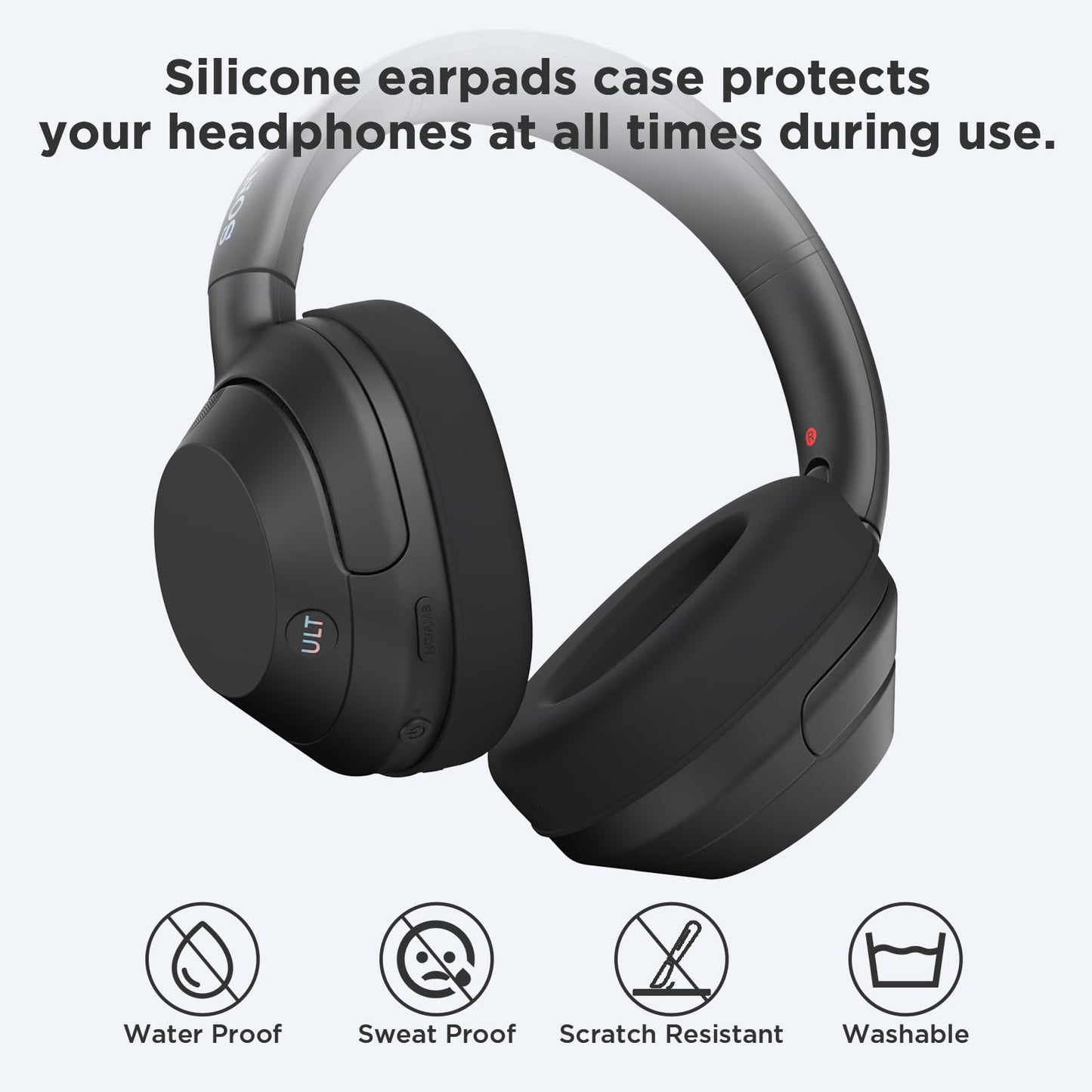 Silicone Earpads Case Cover for Sony ULT WEAR,Anti-Scratch Washable Earpads Case for Sony ULT WEAR Bluetooth Headphones Accessories Soft Silicone