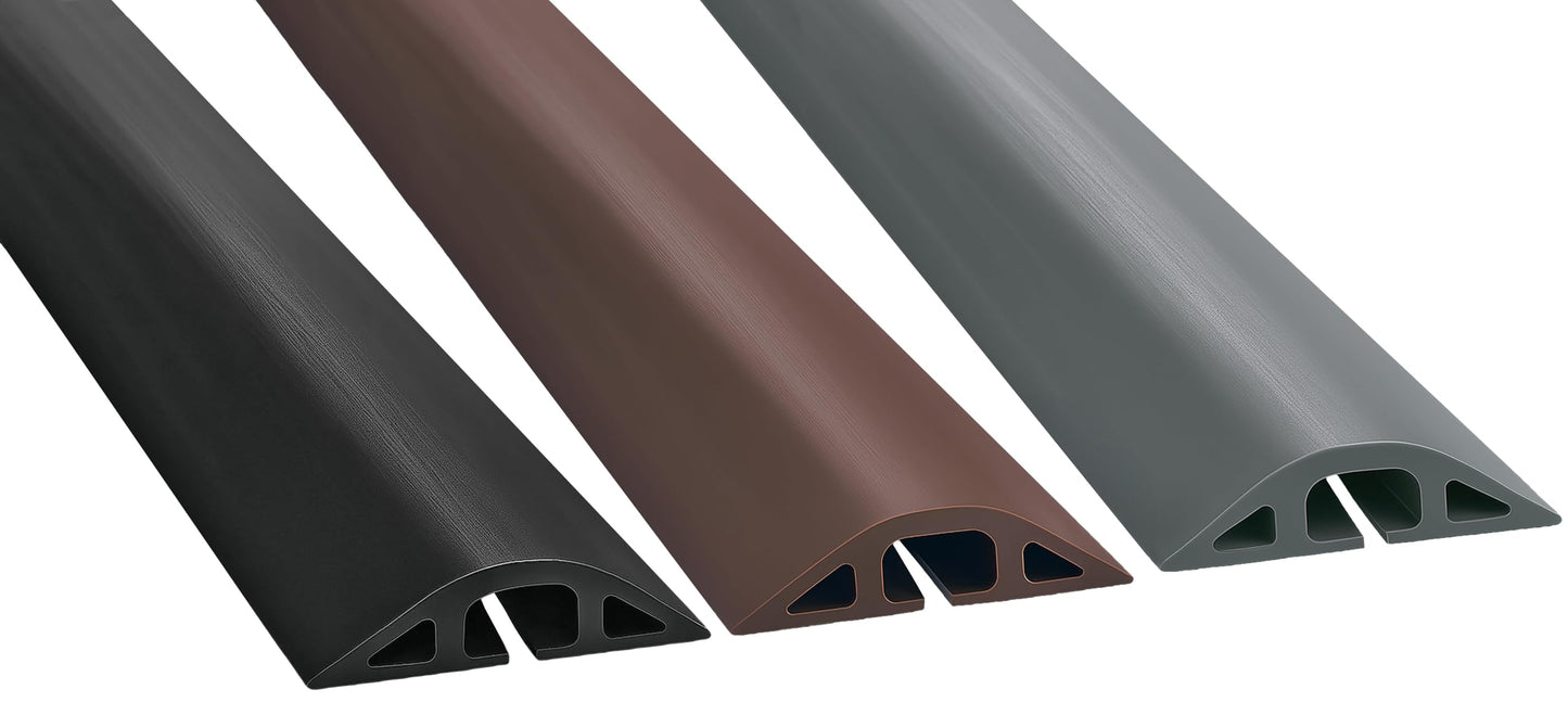 Electriduct D-2 Rubber Duct Cord Cover - 30 Inch (2.5 Feet) Brown Floor Cable Protector