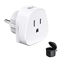 Cable Matters Type F Plug Adapter for Travel, US to EU Plug Adapter, Type E/F Power Converter for German/Austria/Slovakia/Bulgaria/France/Russia, CE…