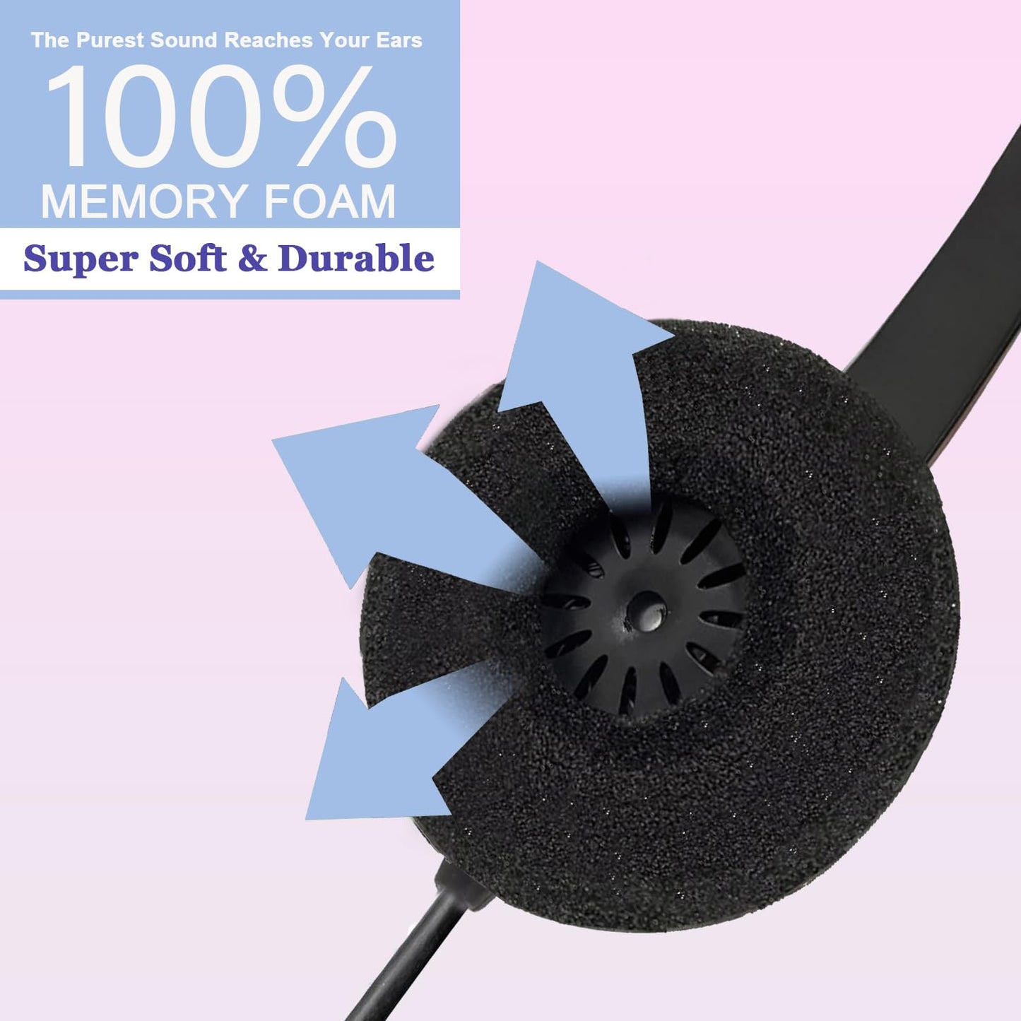 Ear Cushions for Plantronics Headset Replacement Earpads Foam Ear Pad Covers for Plantronics Blackwire C320 3320 3210 3220 HW251N HW261N HW510 HW520