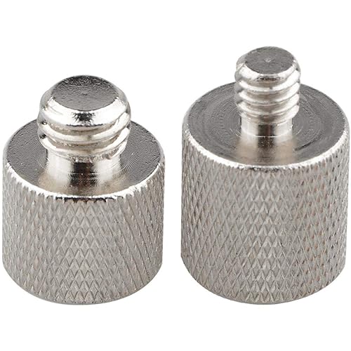 CAMVATE 1/4" Female to 3/8" Male & 3/8"-16 Female to 1/4"-20 Male Screw Adapter for Tripod and Camera and Qr Plate/Adapter Brass - 0910