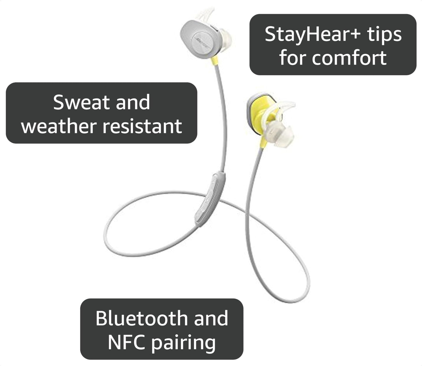 Bose SoundSport Wireless Headphones, Citron (Renewed)