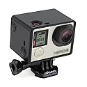 SOONSUN Extended Frame Mount Housing Case for GoPro Hero 4/3+/3 - Compatible with LCD BacPac & Battery Extension - Includes Mounting Buckle & Thumb
