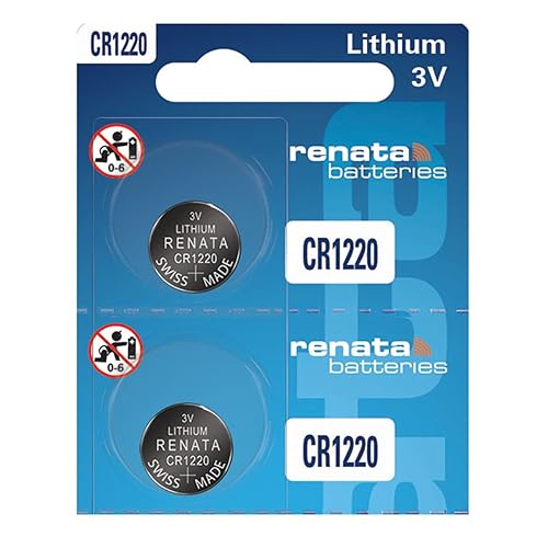 Renata CR1220 Batteries - 3V Lithium Coin Cell 1220 Battery (2 Count)