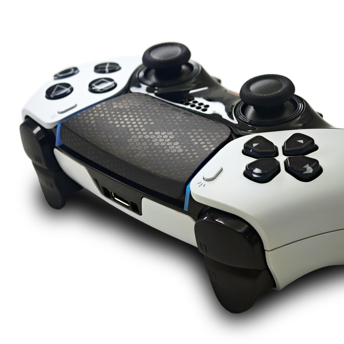 Touchpad Protector PS5 Dualsense/Edge Enhanced Texture Skin Compatible with PlayStation 5 Dualsense/Edge (Snake Scale - Black, PS5Edge(2pcs))