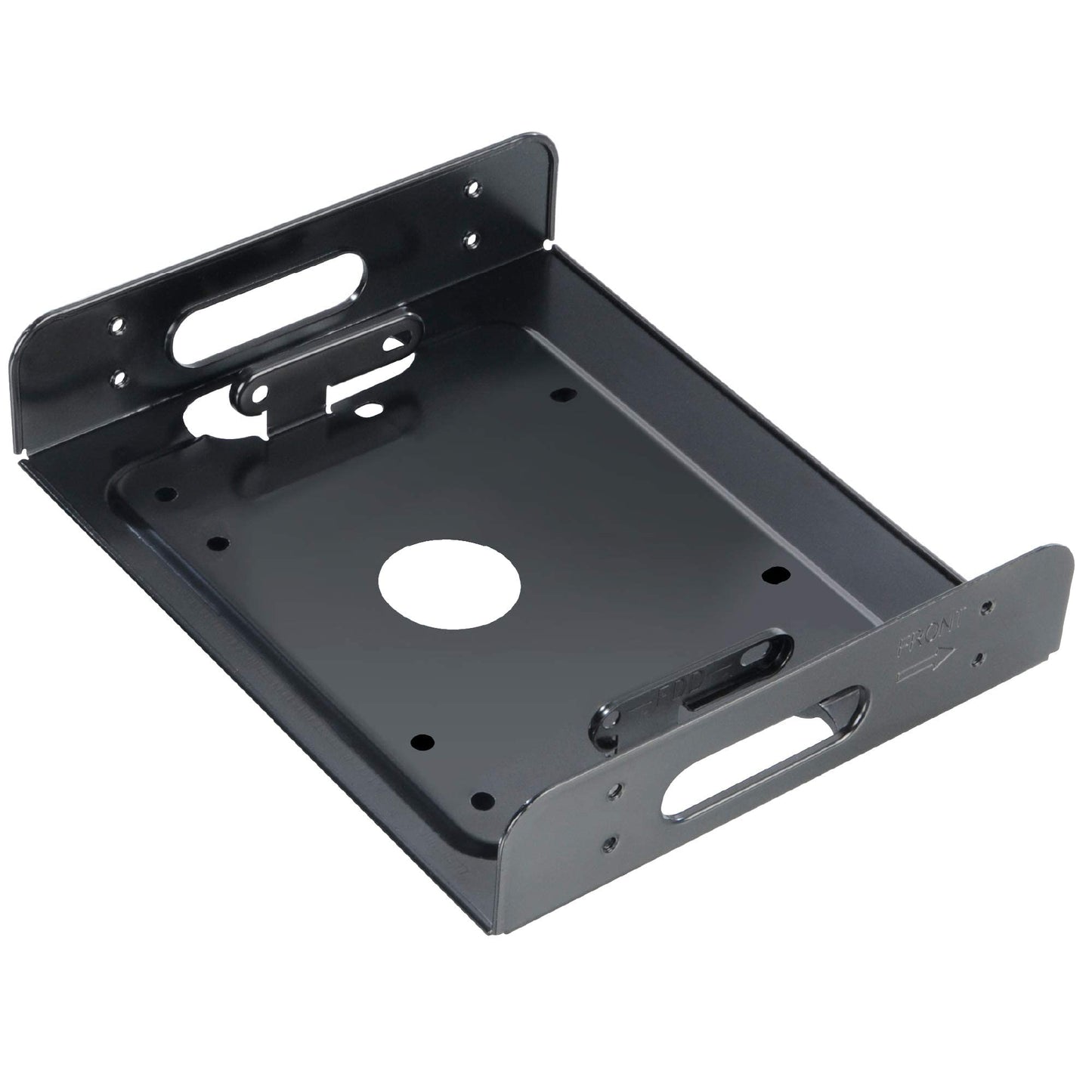 Akasa SSD & HDD Adapter | Fits 3.5" HDD or 2.5" HDD/SSD Into 5.25" PC Bay | Included Anti Vibration Pads and Mounting Screws| Black SECC | AK-HDA-01