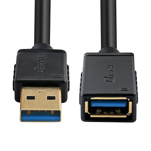 DTECH USB 3.0 Extension Cable 10ft Type A Male to Female Adapter with Gold Plated Connector (Black, 10 Feet)