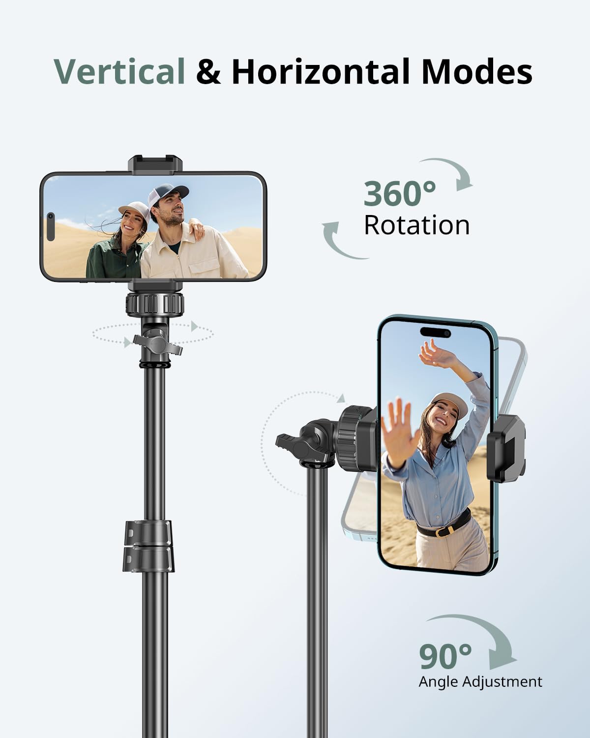 SENSYNE 62" Phone Tripod & Selfie Stick, Extendable Cell Phone Tripod Stand with Wireless Remote and Phone Holder, Compatible with iPhone Android