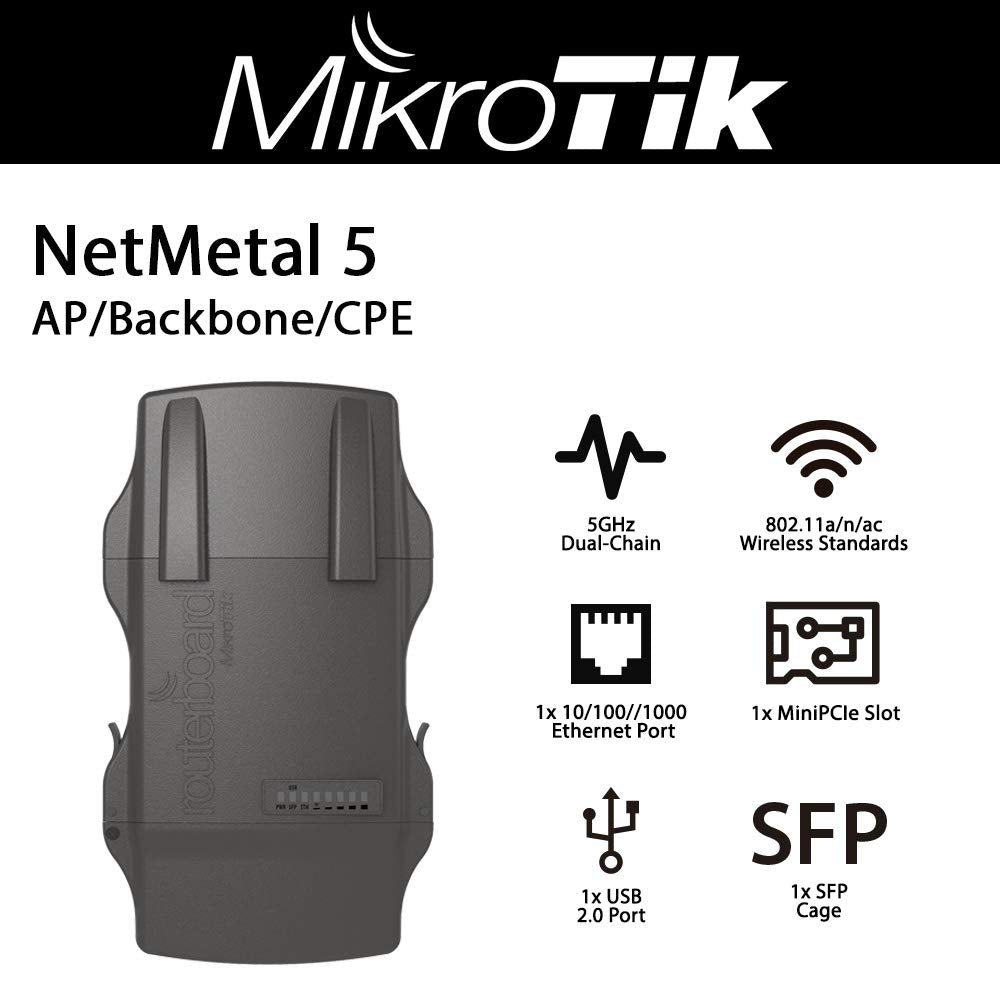 Mikrotik RB922UAGS-5HPacD-NM NetMETAL 5 5Ghz 802.11ac 2x2 chain OSL4 PoE