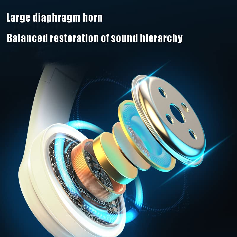 ESSGUO Over Ear Kids Bluetooth Headphones, Colorful LED Lights Headphones with Built-in Mic, Wired & Wireless Lightweight Foldable HiFi Stereo Headset