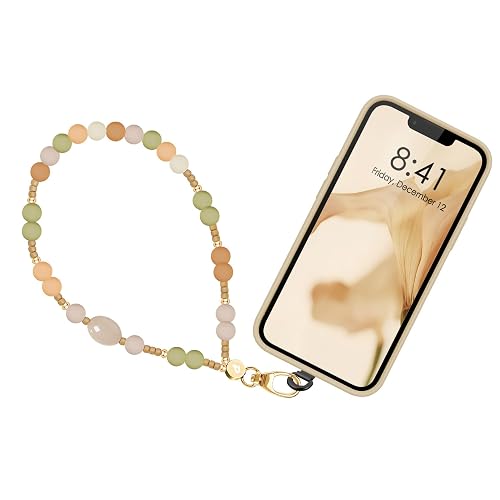 Penekin Food-Grade Silicone Phone Charm with Metal Tether Tab/Mushroom/Heart/Macaron Beaded Phone Lanyard with Strong String for Phones, Cameras