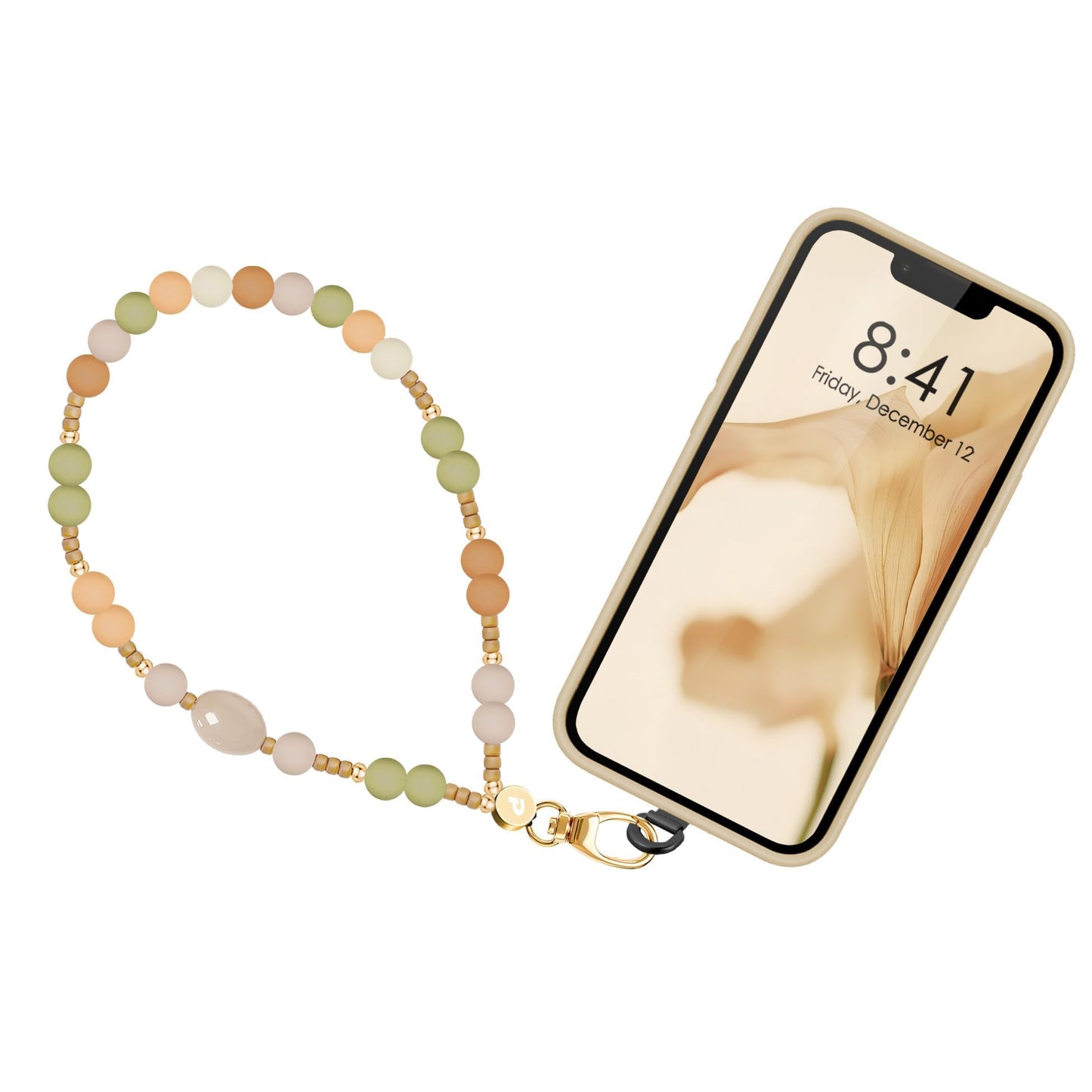 Penekin Food-Grade Silicone Phone Charm with Metal Tether Tab/Mushroom/Heart/Macaron Beaded Phone Lanyard with Strong String for Phones, Cameras