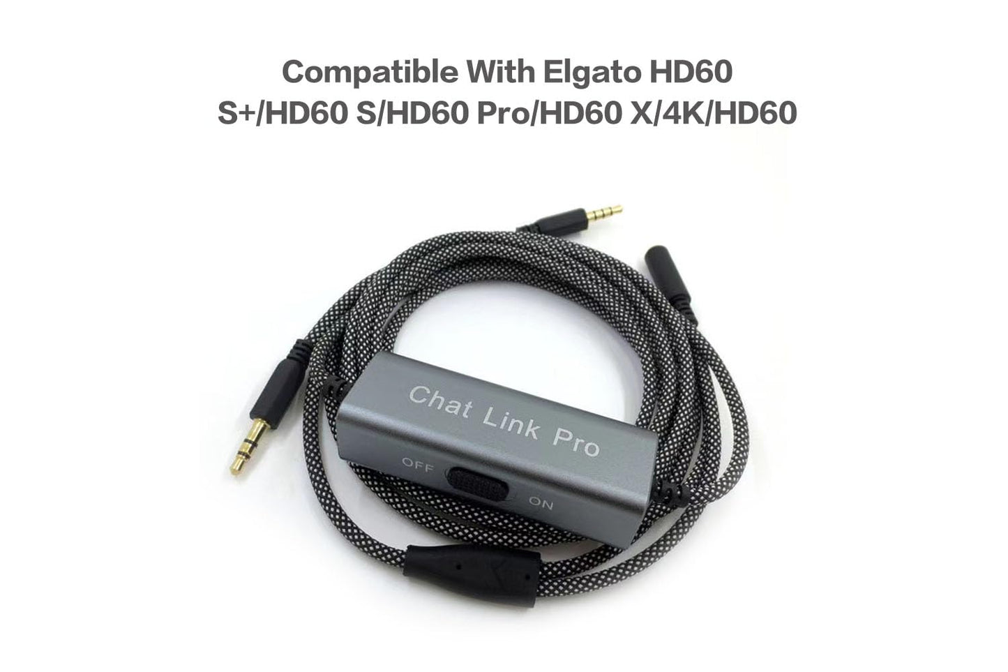 UNCLE LIGHT Noise-Cancelling Chat Link Pro Cable, Compatible with Elgato HD60 S+/HD60 S/HD60 Pro/HD60 X/4K/HD60 and Game Controllers, Metal Case…