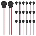 Coliao 20pcs Type-C Female Chassis 2 Pin Direct Crimp USB Female Chassis C Connector Waterproof Jack Female Charging Port 3A USB-C Charger Plug, Black
