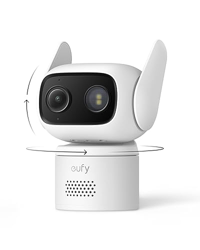 eufy Wired Cam C31, 360° Coverage with Pan and Tilt, Indoor and Outdoor, Dual Antenna, Color Night Vision, Local Storage, No Monthly Fee, AI