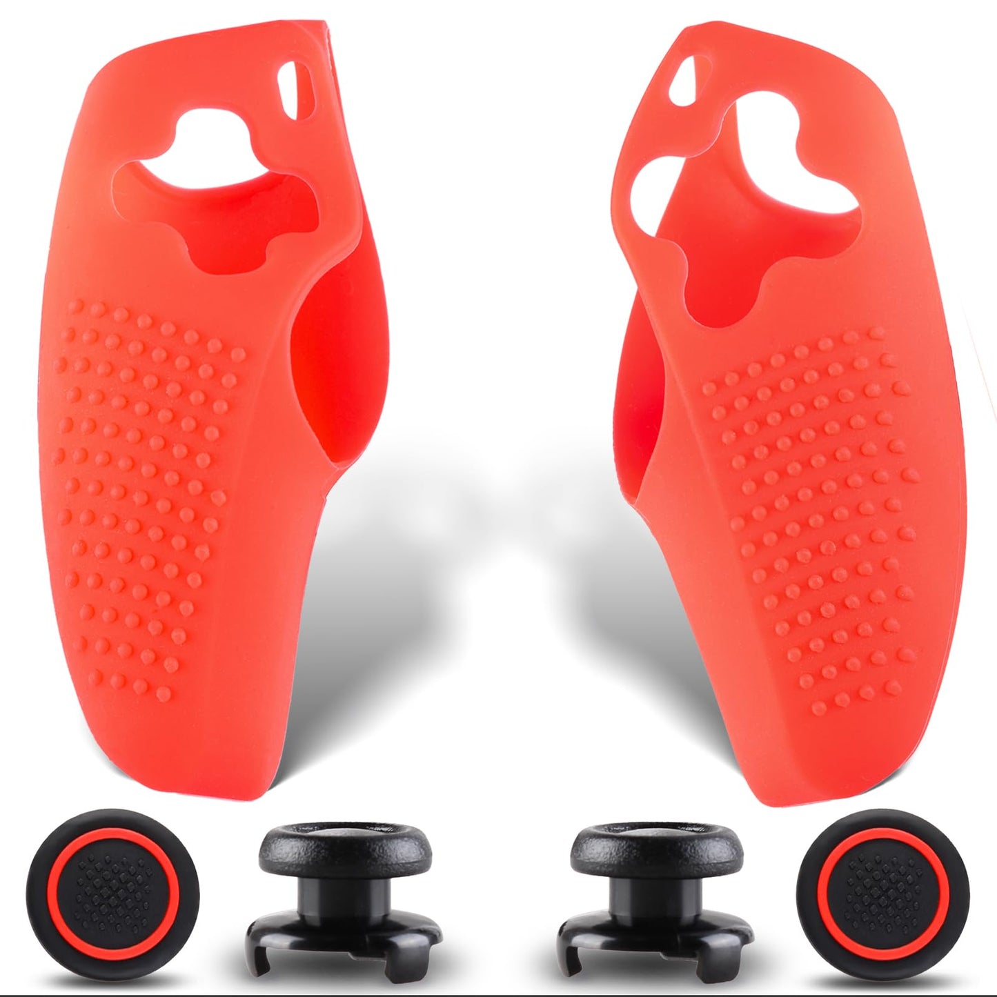SoAegis Split Anti-Slip Controller Skin Set, with 2 Thumb Grips & 2 Elevated Base, Individually Silicone Grip Controller Case for PS5 DualSense