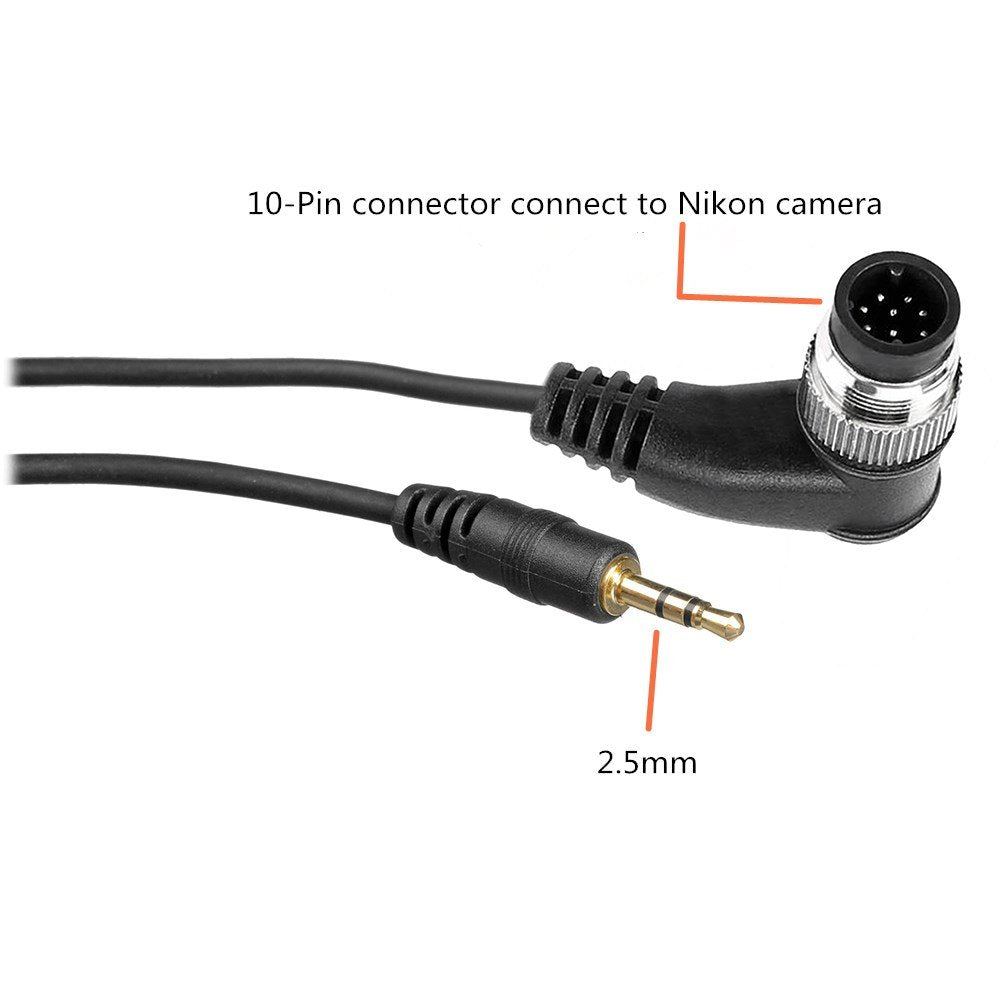 LGSHOP Remote Cable Shutter Connecting Cord 2.5mm - N8/DC0 Camera Connecting Plug for Nikon D800 D810 D700 D500 D300 D300s D200 Replace Nikon MC-30A